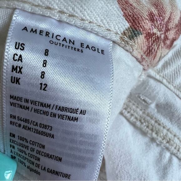 NWT American Eagle Floral Mom Short Cream Pink Boho Romantic 8 - Picture 4 of 8